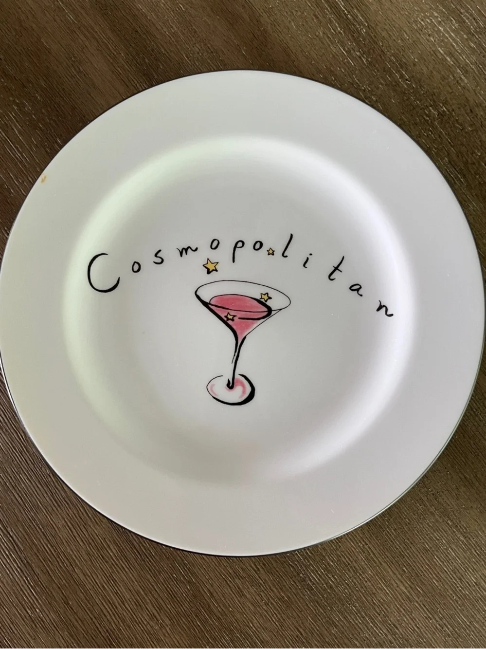 Pottery Barn Vintage Martini Cocktail Appetizer Dessert Plates  Set of 4